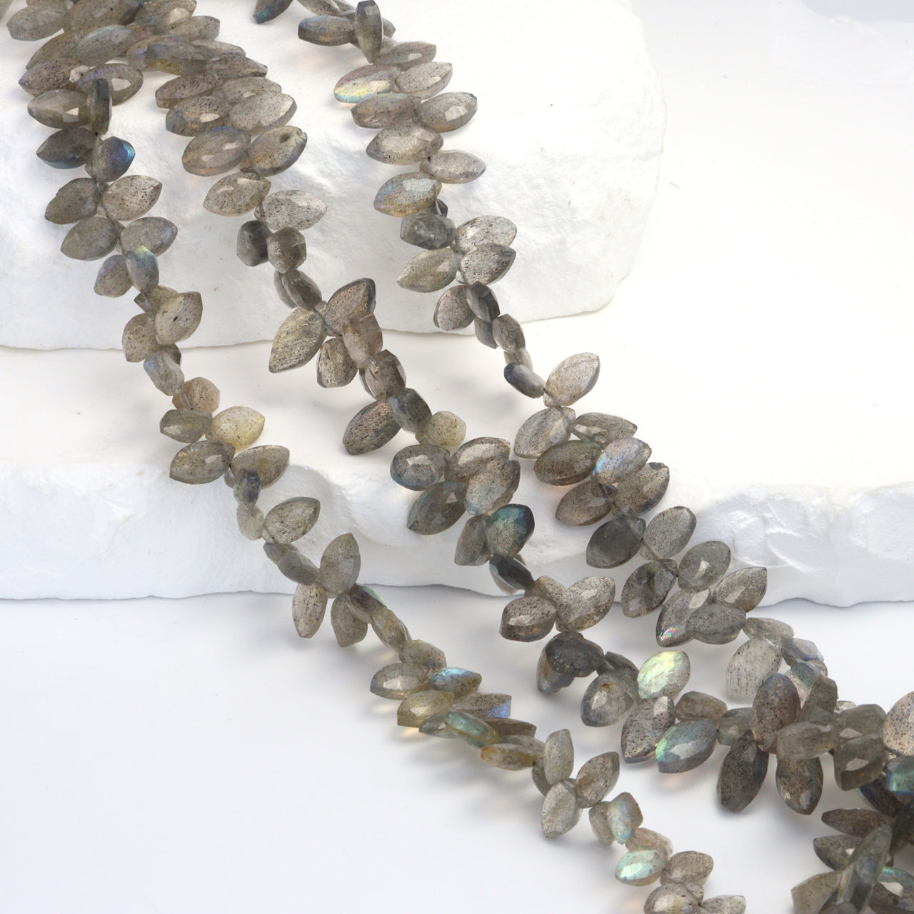Blue Labradorite 8x4mm Faceted Marquise Bead Strand
