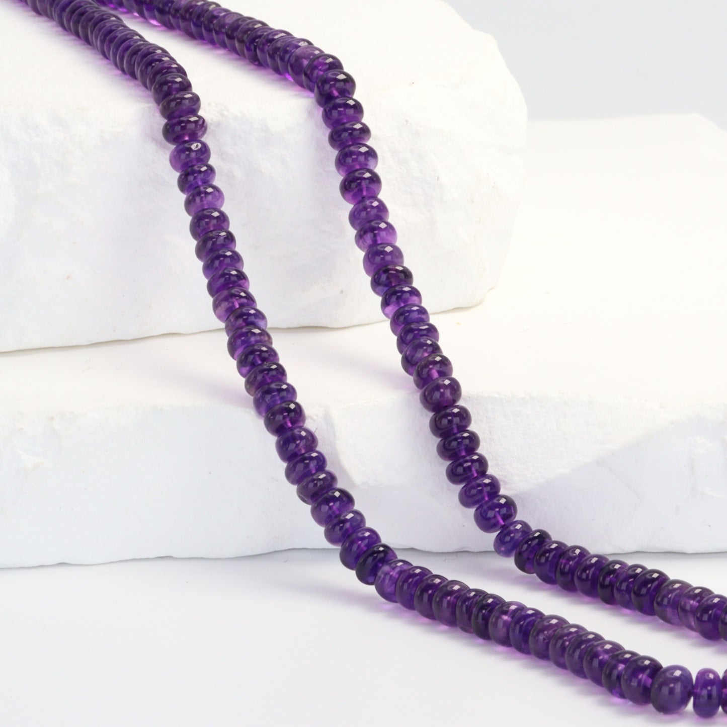 Purple Amethyst 4.5mm Smooth Rondelles