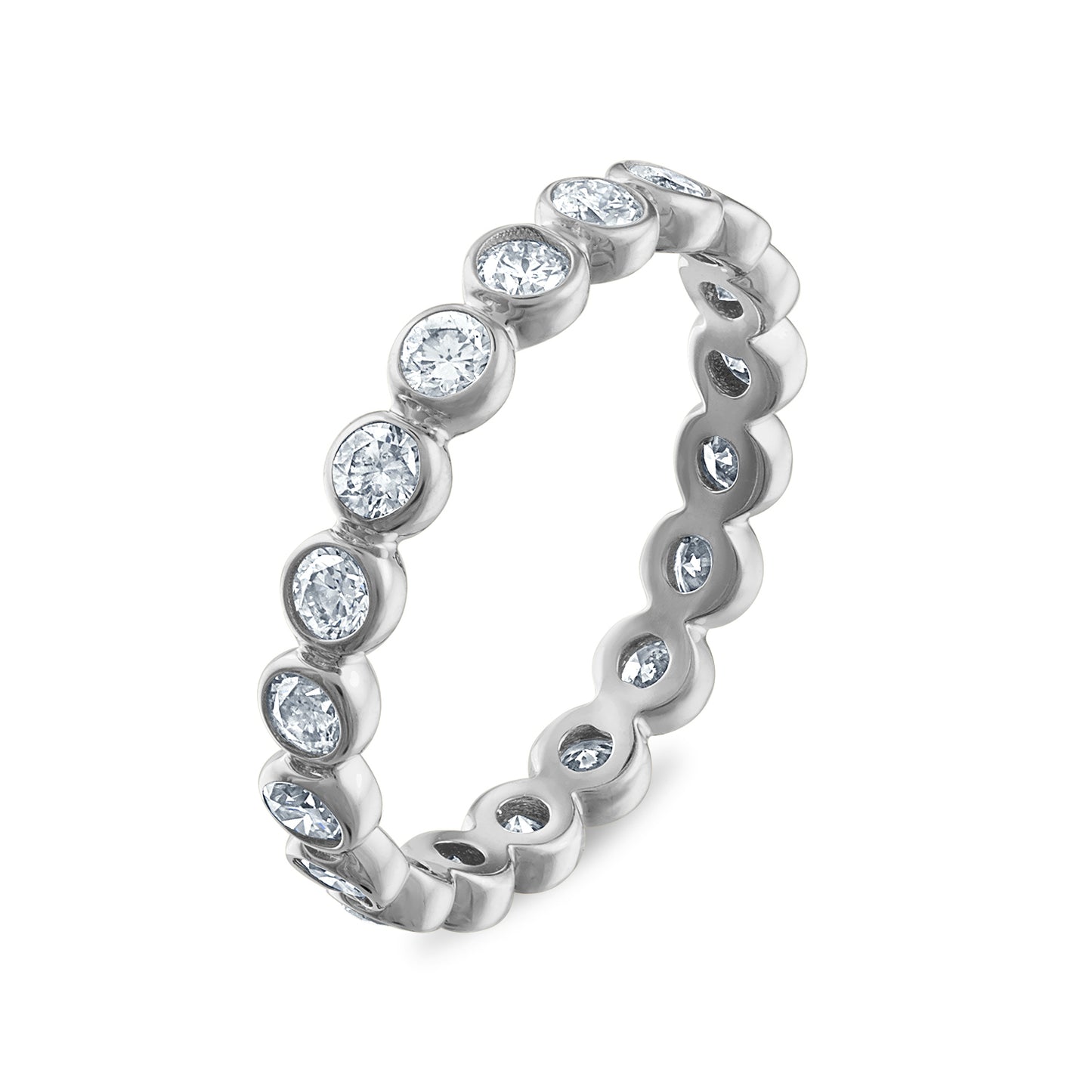 Bezel Set White Diamond Eternity Band