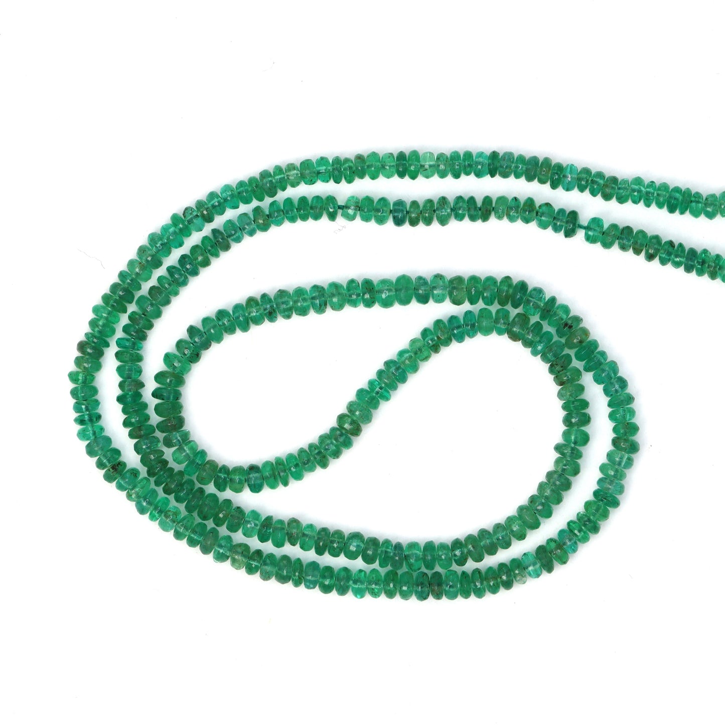 Green Emerald 2.5mm - 3.0mm Smooth Rondelles Bead Strand