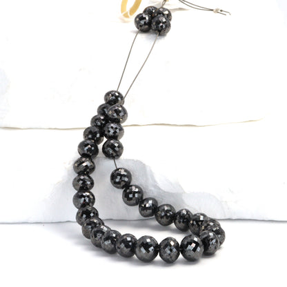 Black Diamond 6mm Faceted Rondelles