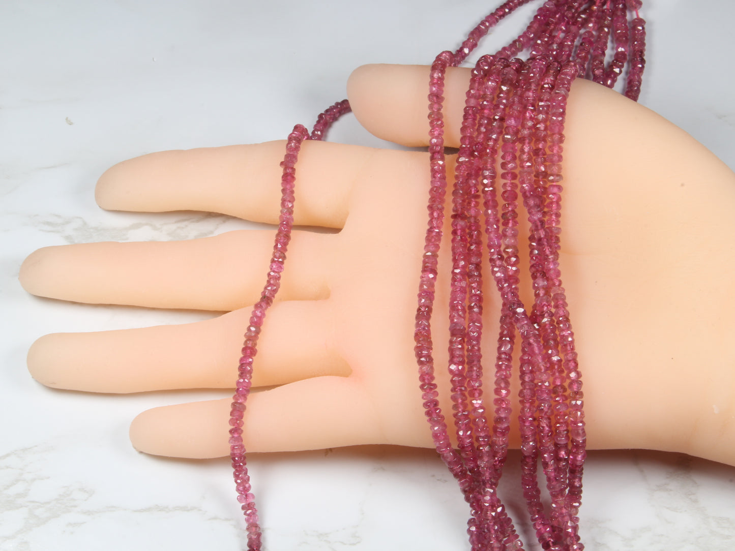 Pink Tourmaline 3.5mm Faceted Rondelles
