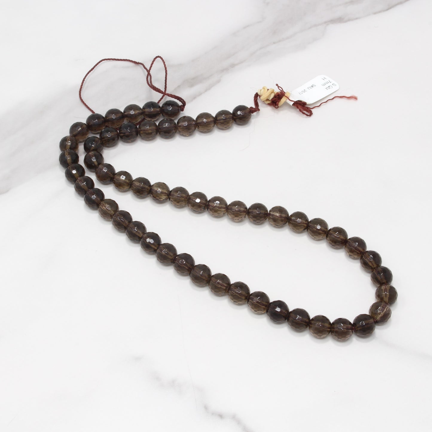 Brown Smoky Quartz 7mm Faceted Rounds