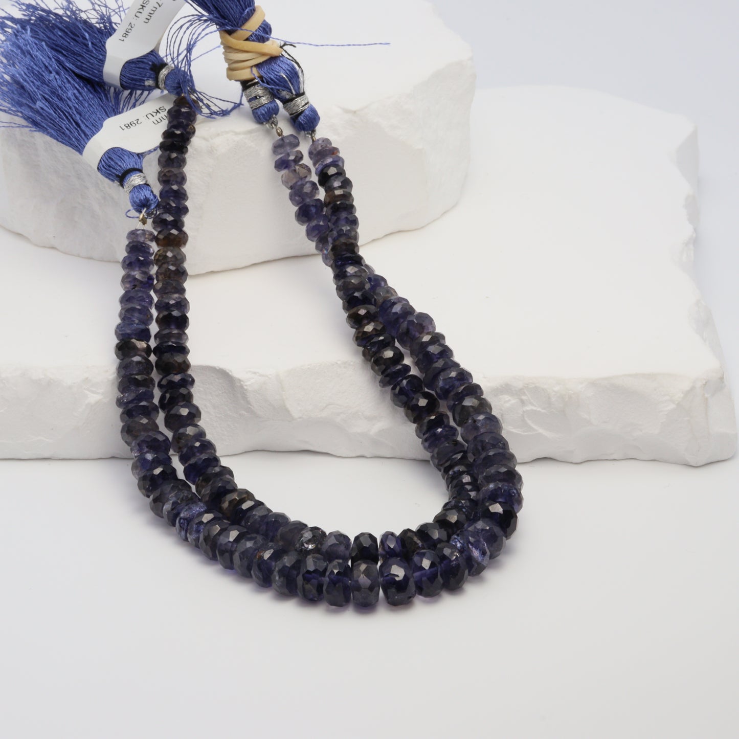 Blue Iolite 5mm Faceted Rondelles