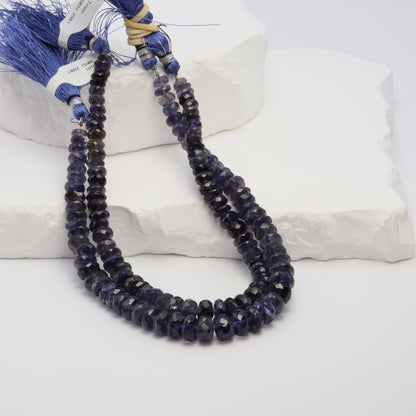 Blue Iolite 5mm Faceted Rondelles
