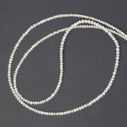 Gray Diamond 1.5mm - 2.0mm Hand Faceted Rondelles Bead Strand