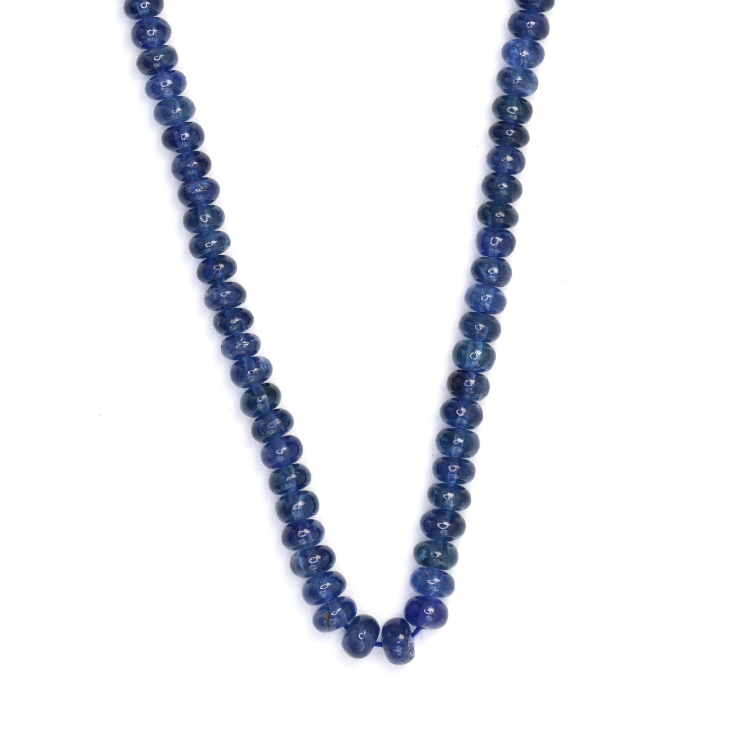 Royal Blue Sapphire 3.5mm - 4.0mm Smooth Rondelles Bead Strand