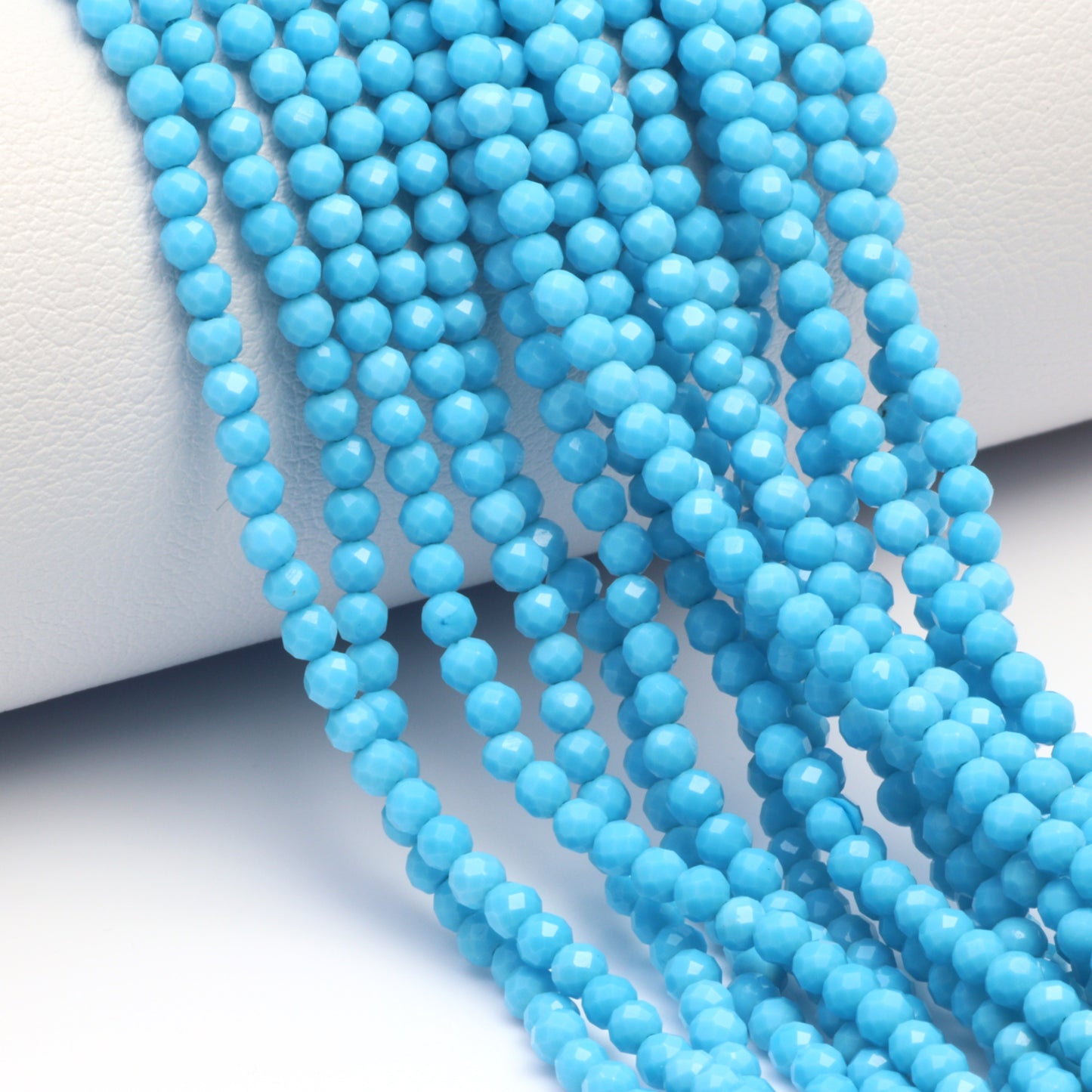 Blue Turquoise (R) 2.5mm Faceted Rounds Bead Strand