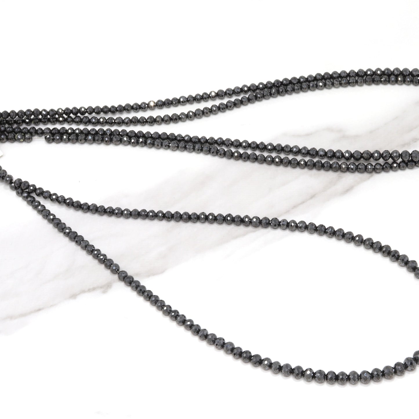 Black Diamond 3.5mm Faceted Rondelles