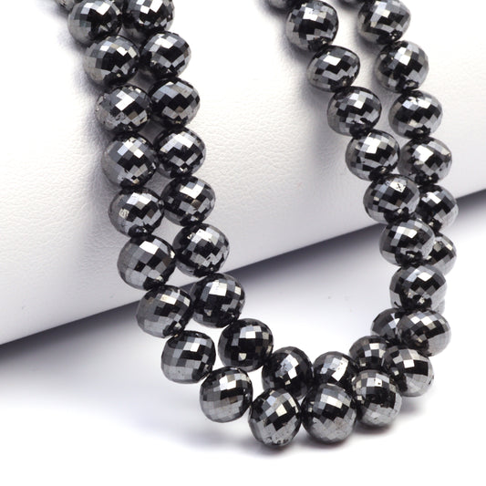 Black Diamond 6mm Faceted Rondelles
