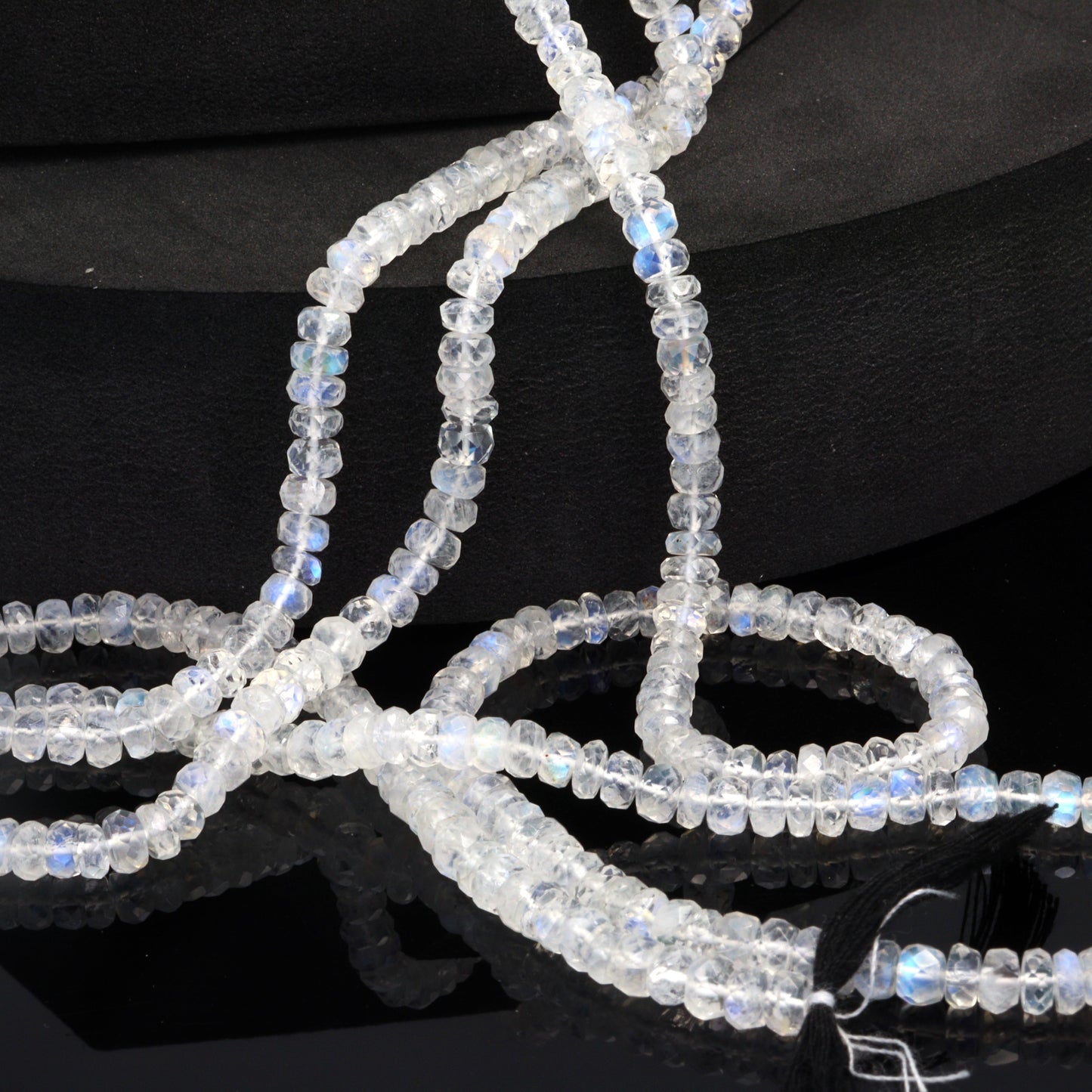 AA Rainbow Moonstone 4.5mm Faceted Rondelles Bead Strand