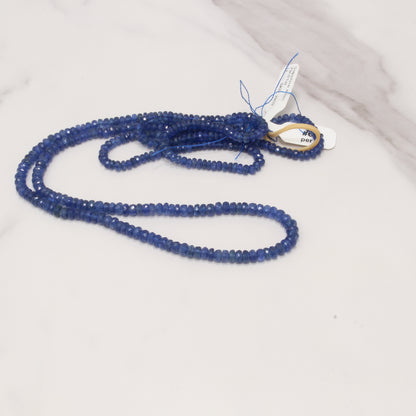 Royal Blue Sapphire 3.5mm Faceted Rondelles