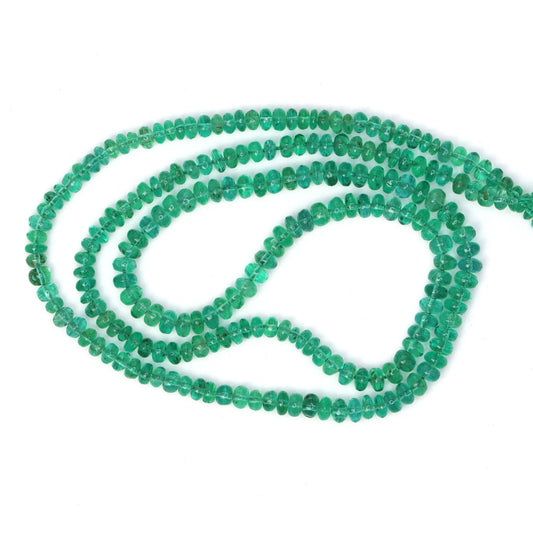 Green Emerald 3mm Smooth Rondelles Bead Strand