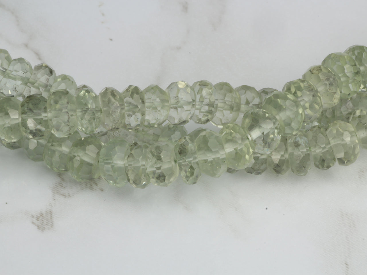 Green Amethyst 6mm Faceted Rondelles