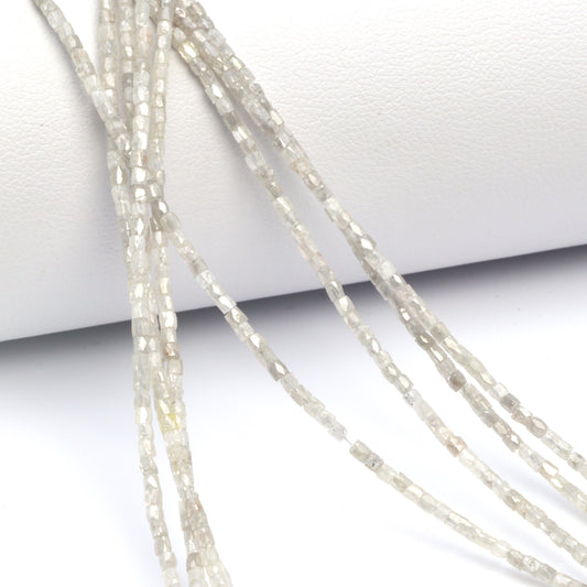 Gray Diamond 2x1mm Faceted Tubes
