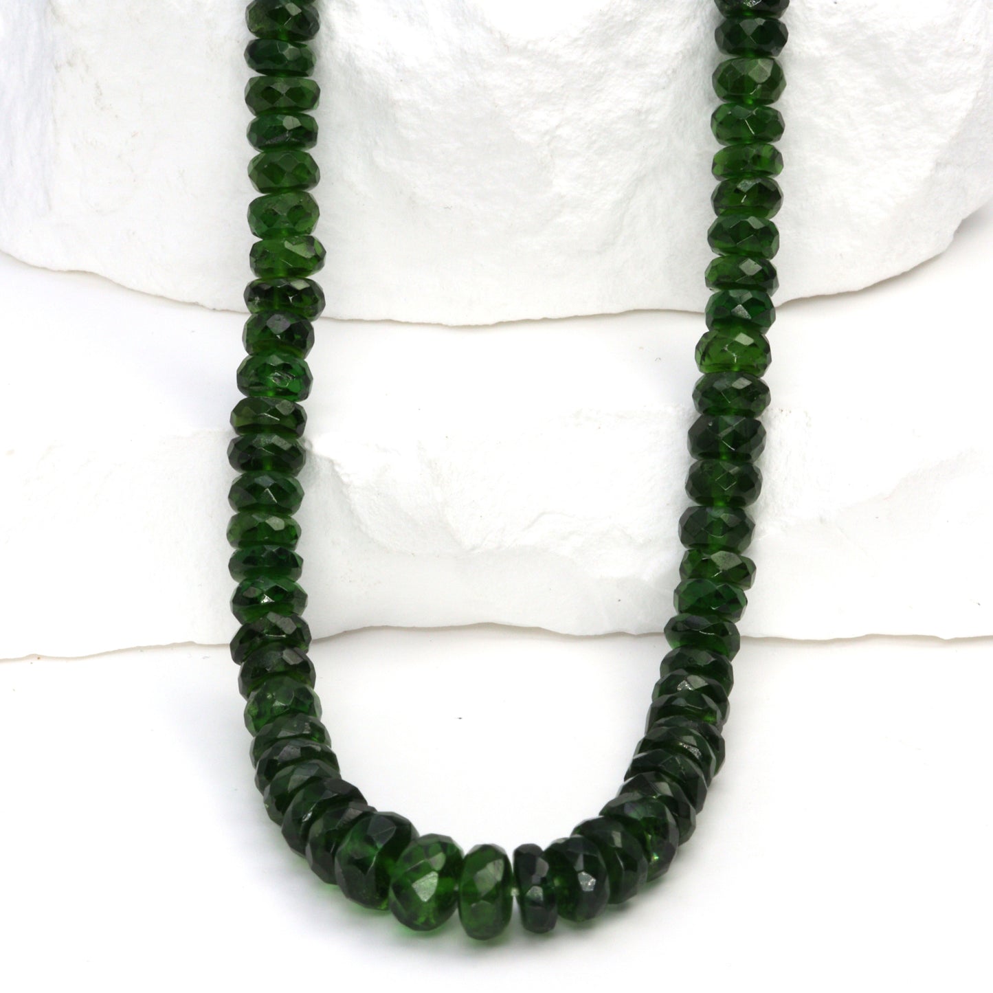 Green Chrome Diopside 5mm - 6mm Faceted Rondelles Bead Strand