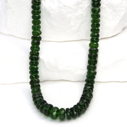 Green Chrome Diopside 5mm - 6mm Faceted Rondelles Bead Strand