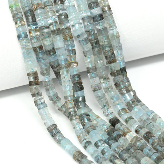 Blue Moss Aquamarine 4.5mm Smooth Tires Bead Strand