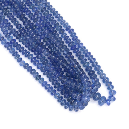 Cornflower Blue Sapphire 3.5mm – 5.5mm Smooth Rondelles Bead Strand