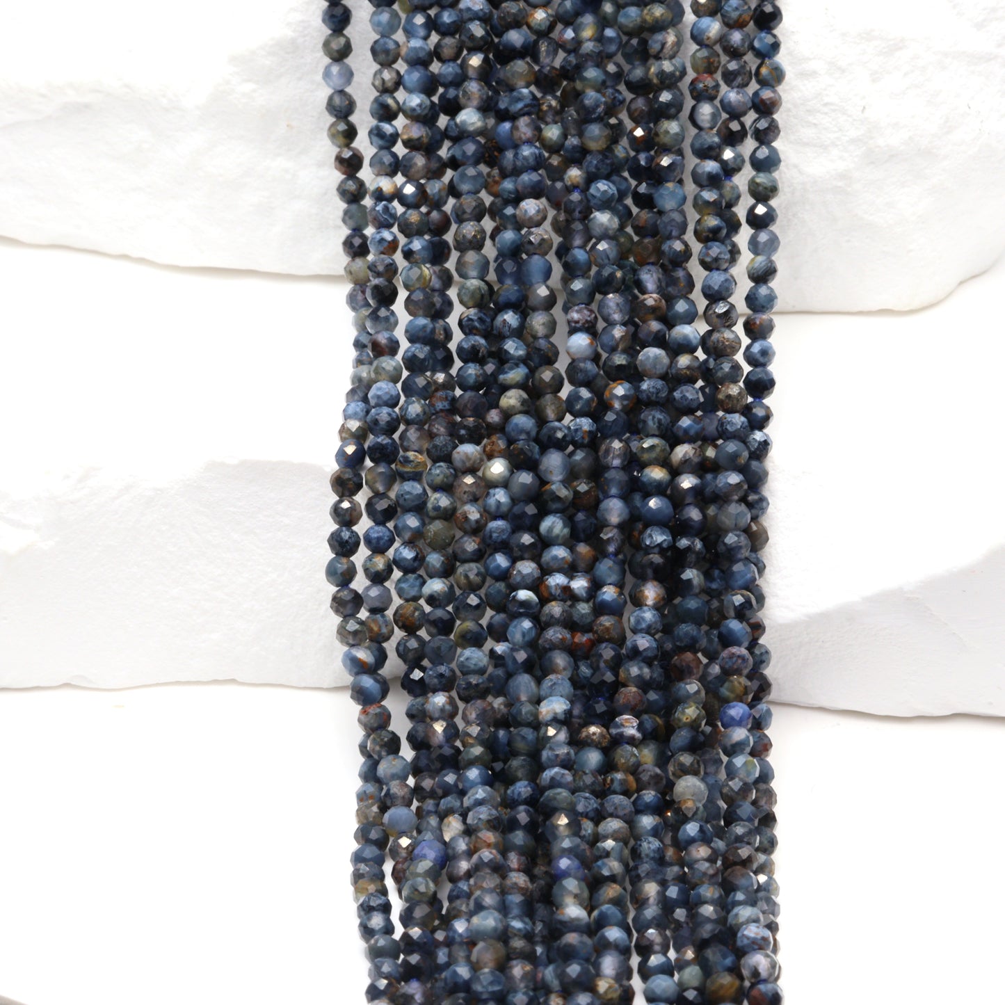 Pietersite 2mm Faceted Rounds Bead Strand