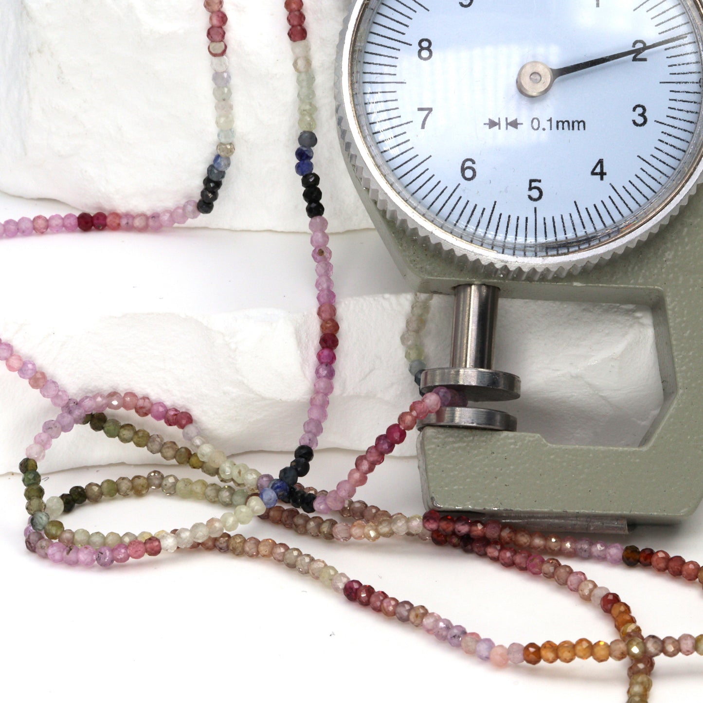 Tundra Sapphire 2mm Faceted Rounds Bead Strand