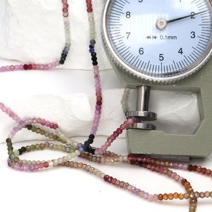 Tundra Sapphire 2mm Faceted Rounds Bead Strand