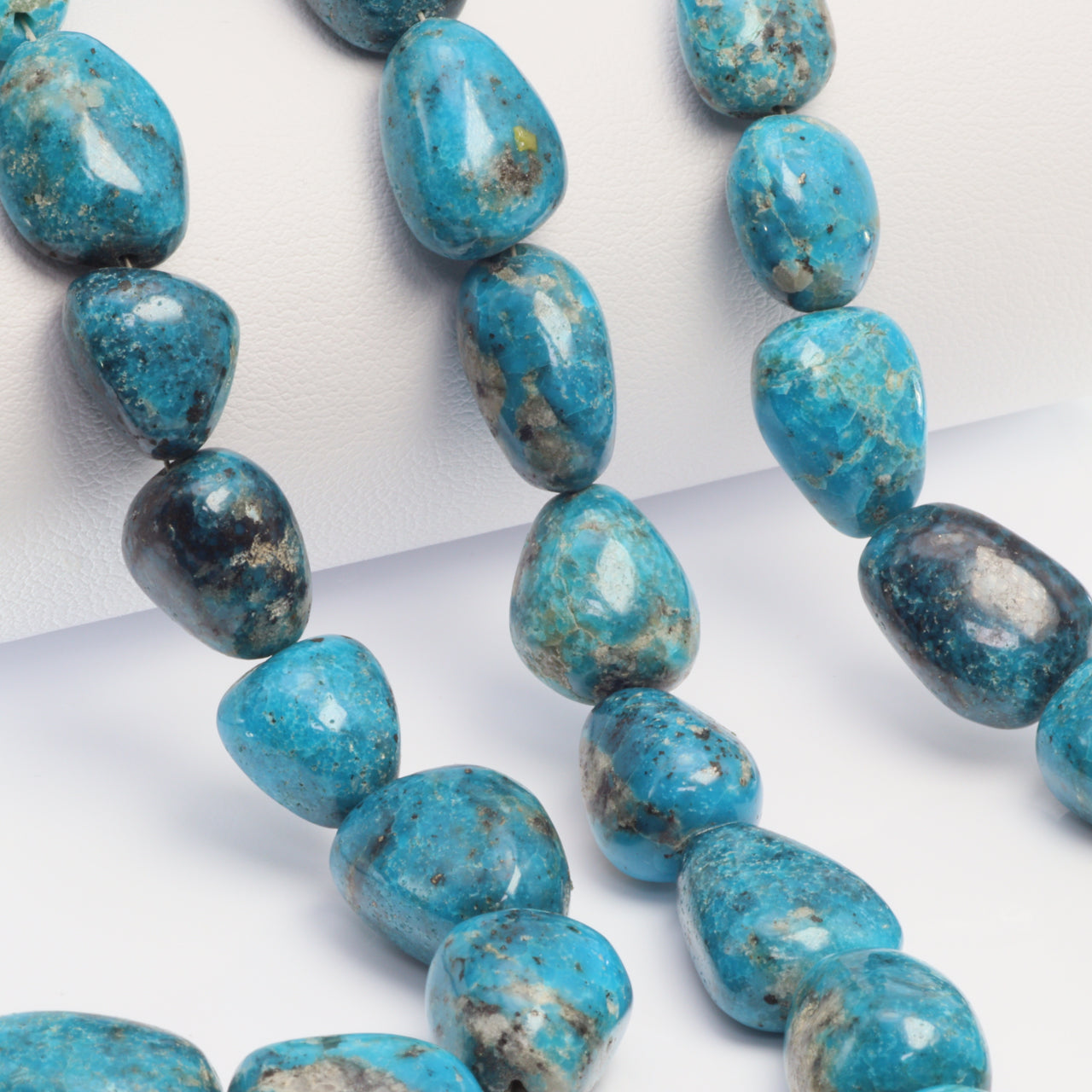 Natural Blue and Black Turquoise 11x9mm Smooth Nuggets