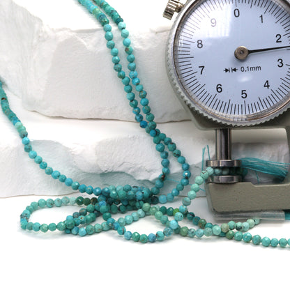 Ombre Natural Blue Turquoise 2.5mm Faceted Rondelles Bead Strand
