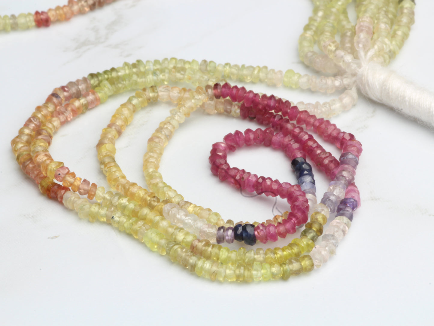 Multi Sapphire 2mm Faceted Rondelles