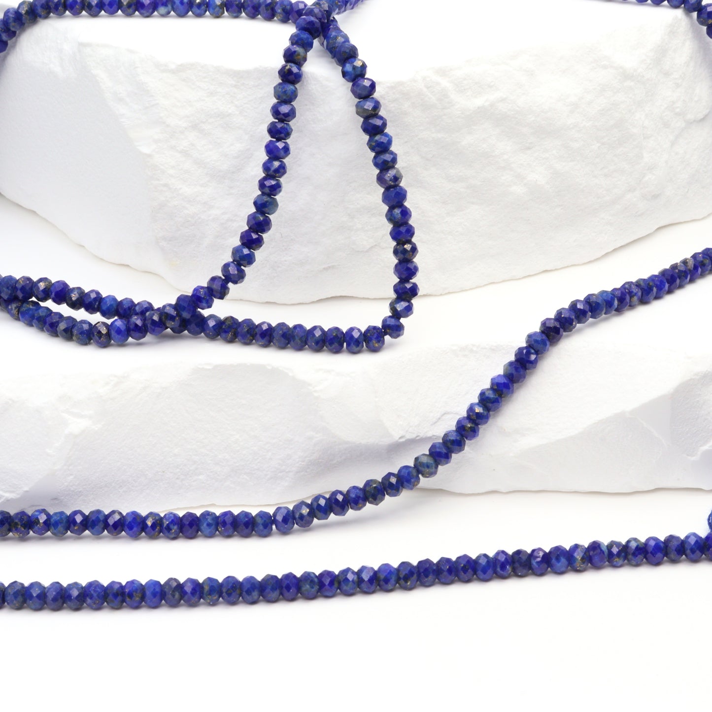 Lapis Lazuli 3mm Faceted Rondelles Bead Strand