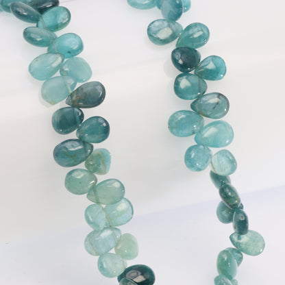 Ombre Blue Grandiderite 8x5mm Smooth Pear Shaped Briolettes
