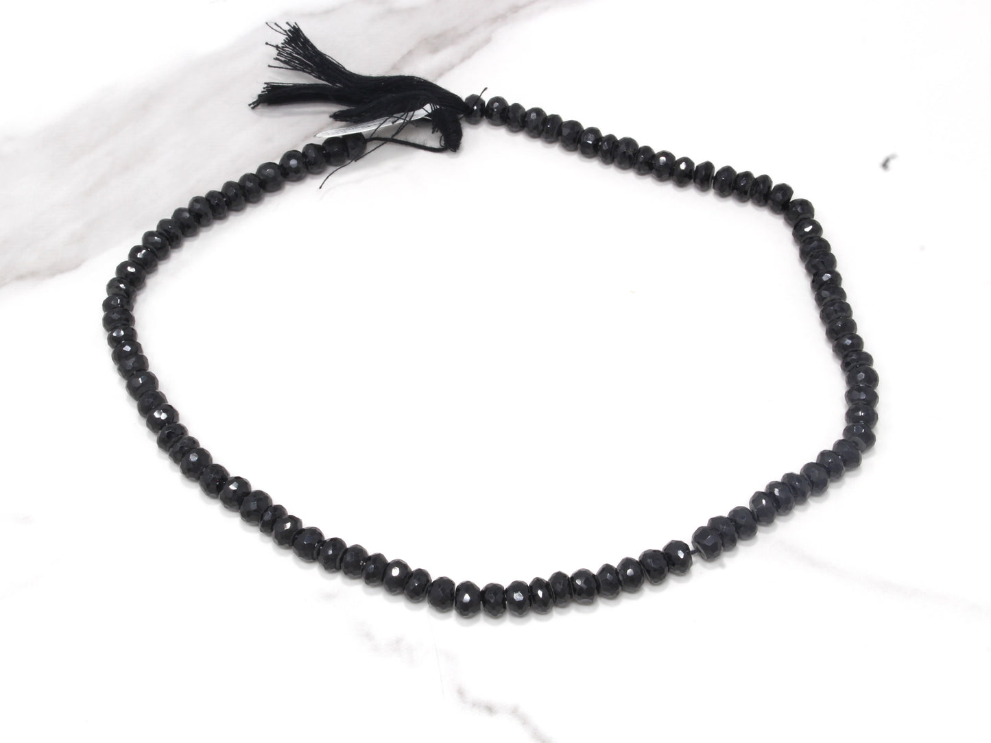 Black Spinel 6mm Faceted Rondelles