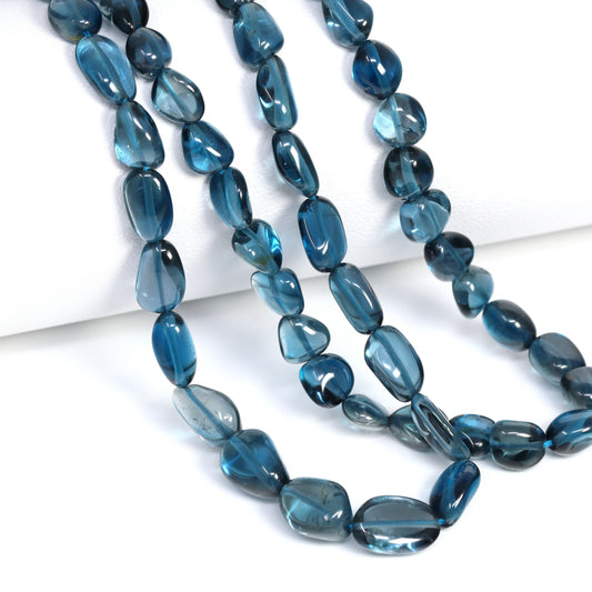 London Blue Topaz 6x4mm – 8x6mm Smooth Nuggets Bead Strand