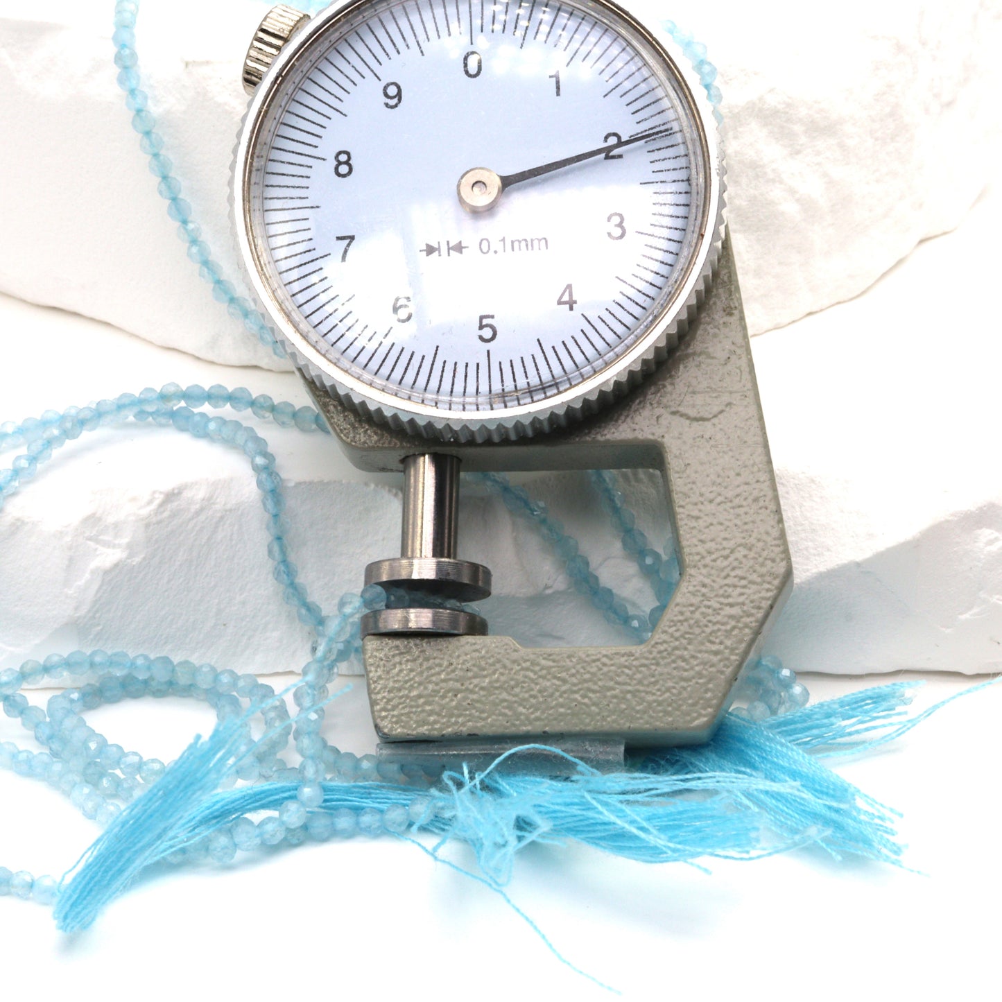 Blue Milky Aquamarine 2mm Faceted Rounds Bead Strand