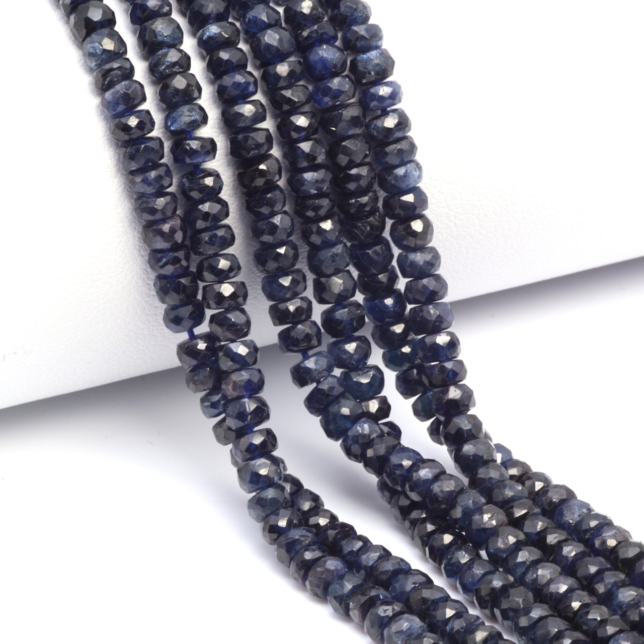 Navy Blue Sapphire 2.5mm Faceted Rondelles