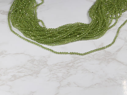Green Peridot 3mm Faceted Rounds