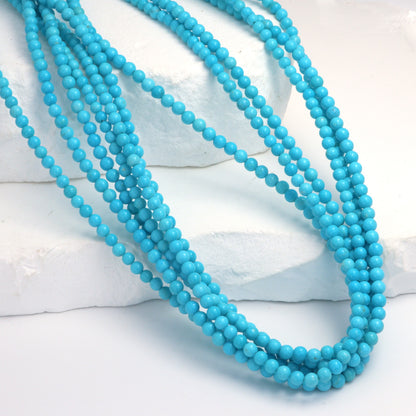 Sleeping Beauty Turquoise 3mm Smooth Rounds Bead Strand