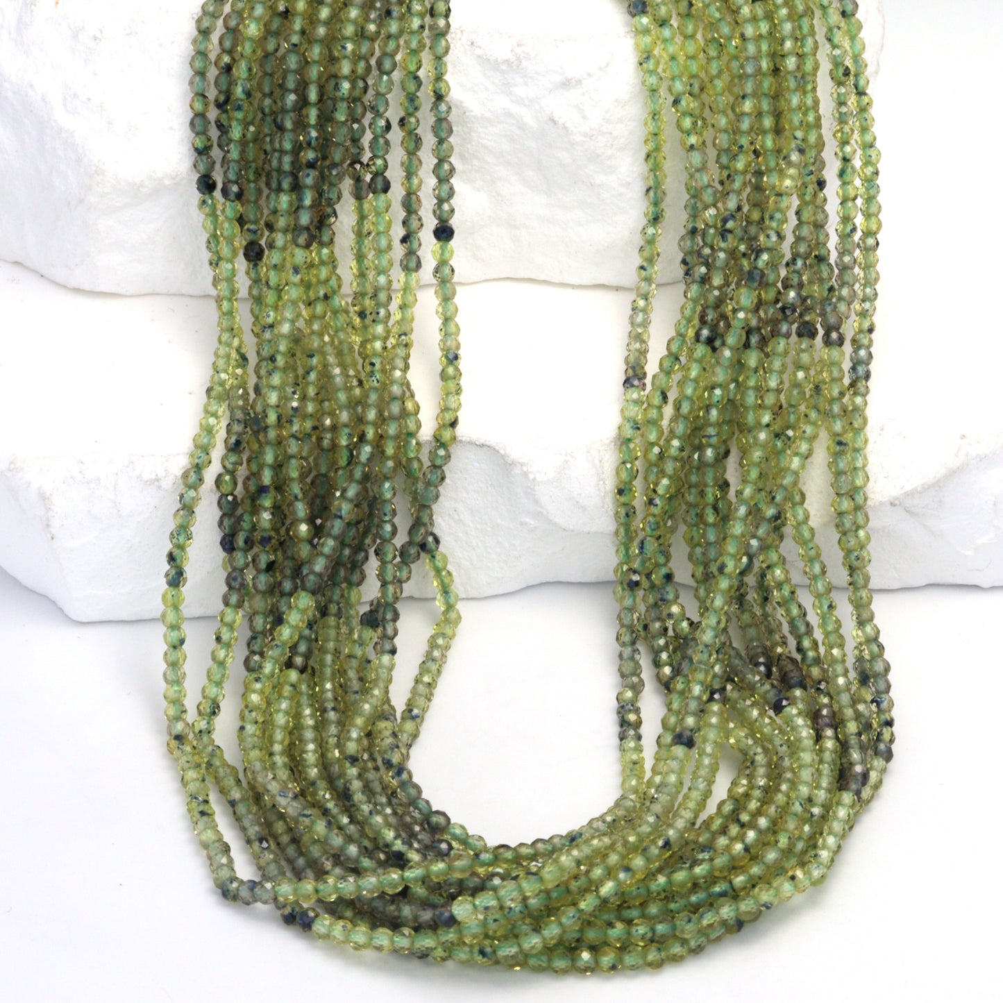 Ombre Green Sapphire 2mm Faceted Rounds