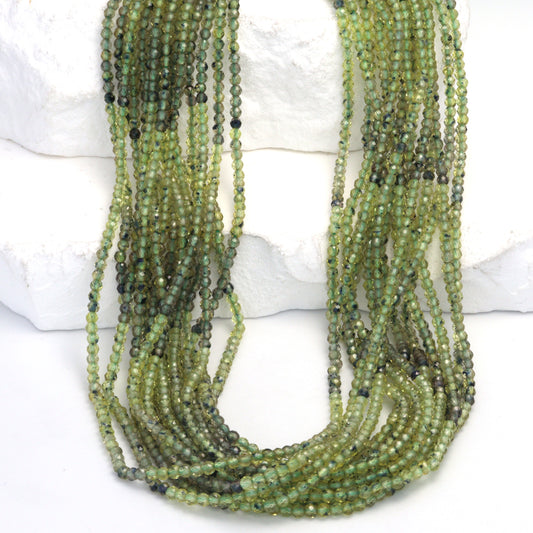 Ombre Green Sapphire 2mm Faceted Rounds