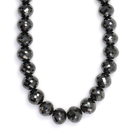 Black Diamond 7mm - 8mm Faceted Rondelles Bead Strand