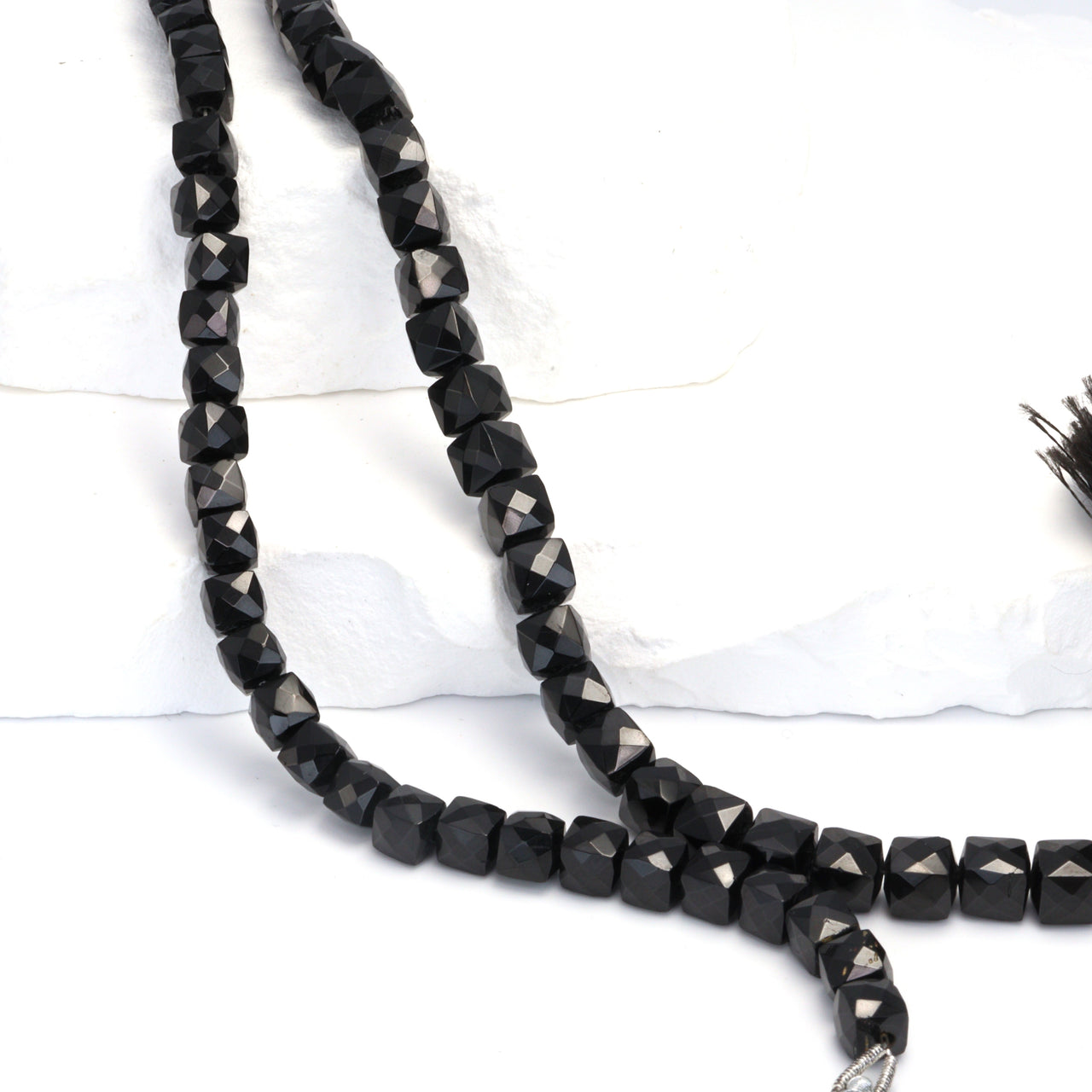 Black Spinel 6mm Faceted Cubes