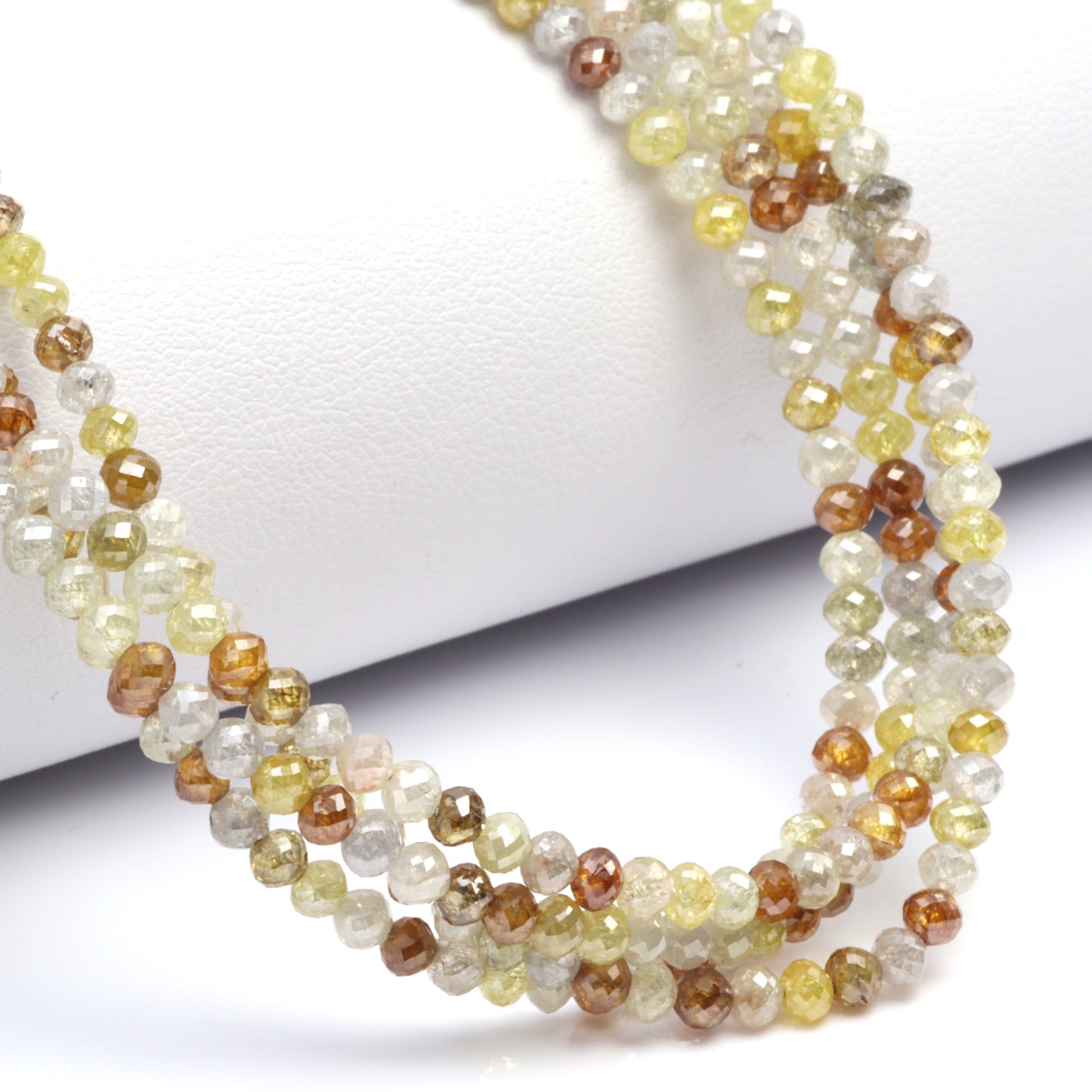Multi Color Diamond 2.5mm - 3.5mm Hand Faceted Rondelles Bead Strand