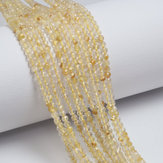 Golden Rutilated Quartz 2.5mm Faceted Rounds
