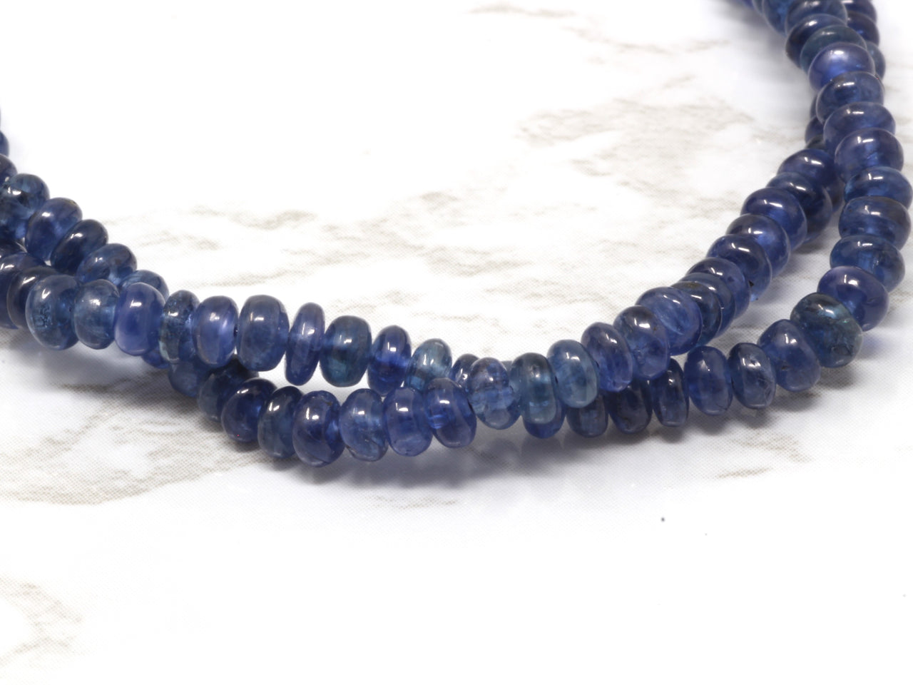 Navy Blue Sapphire 3.5mm Smooth Rondelles Bead Strand
