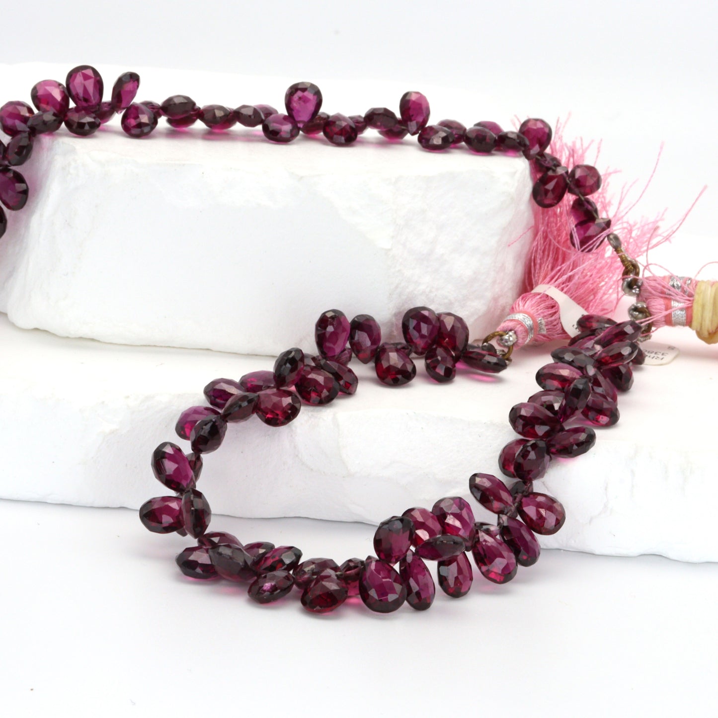 AAA Rhodolite Garnet 8x6mm Faceted Pear Shaped Briolettes