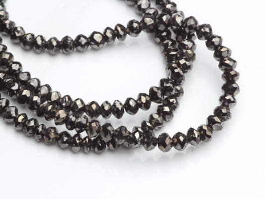 Black Diamond 3.25mm Faceted Rondelles