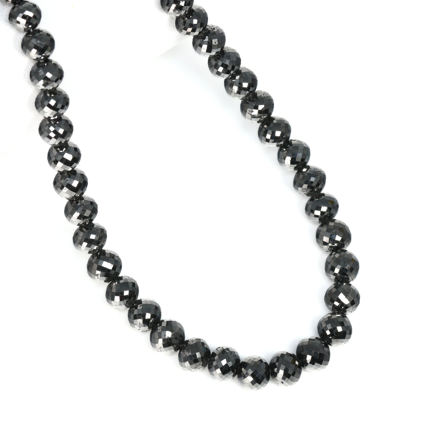 Black Diamond 6.5mm – 8mm Faceted Rondelles Bead Strand