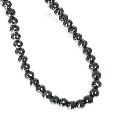 Black Diamond 6.5mm – 8mm Faceted Rondelles Bead Strand