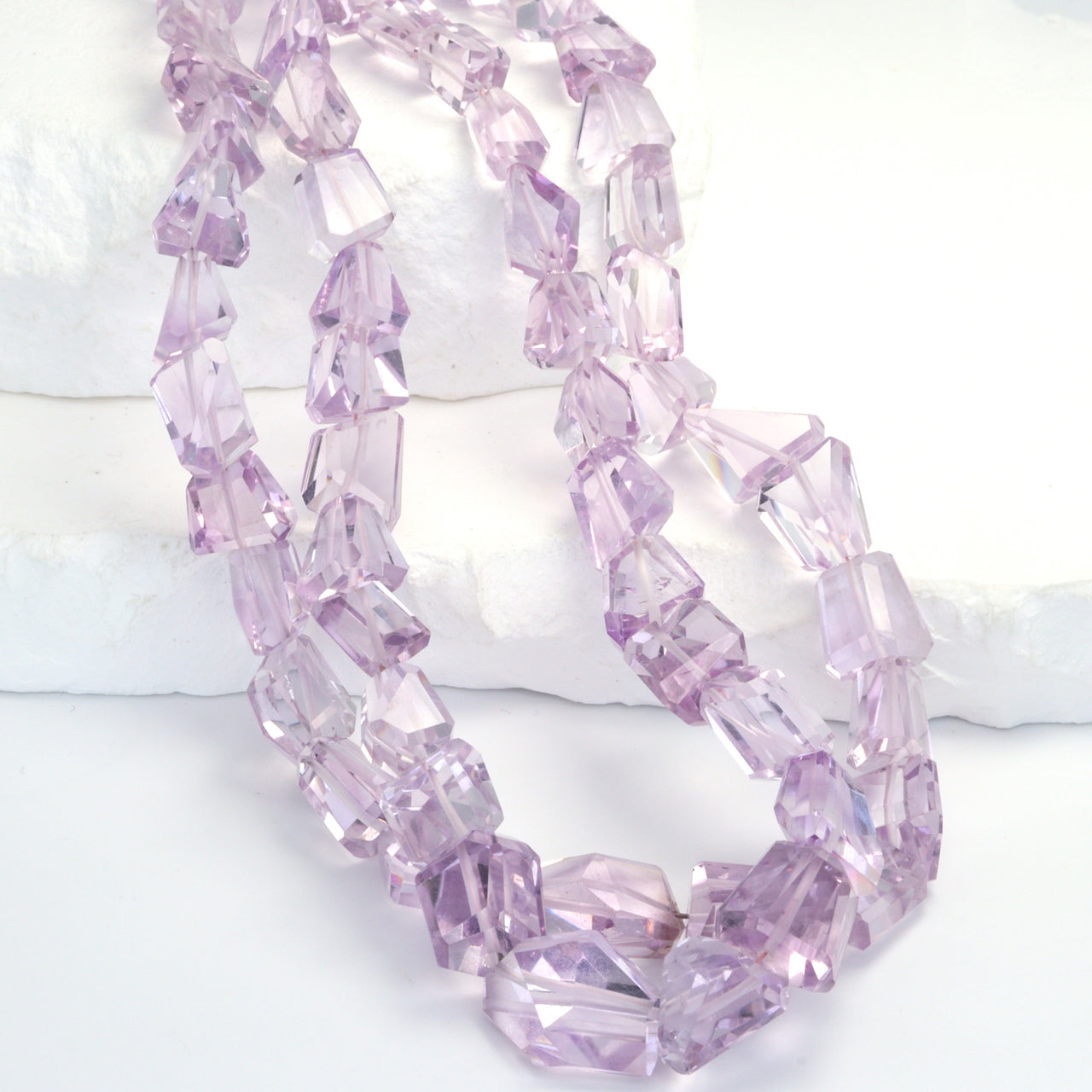 Pink Amethyst 10x8mm Faceted Nuggets