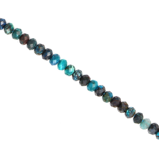 Blue Green Chrysocolla 3.5mm Faceted Rondelles Bead Strand